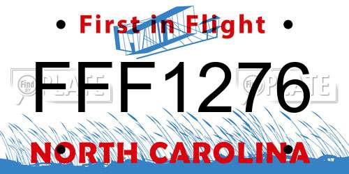 FFF1276 North Carolina License Plate