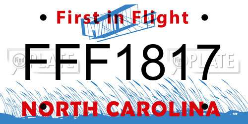 FFF1817 North Carolina License Plate