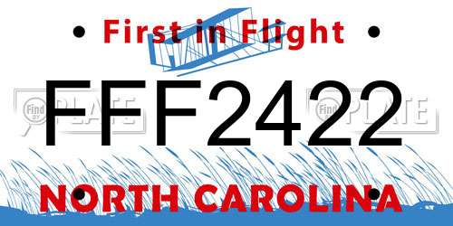 FFF2422 North Carolina License Plate