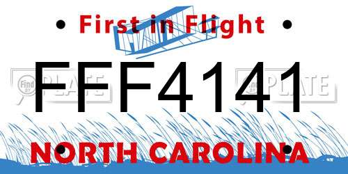 FFF4141 North Carolina License Plate