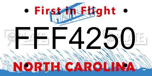 FFF4250 North Carolina License Plate