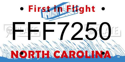 FFF7250 North Carolina License Plate