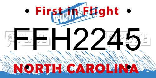 FFH2245 North Carolina License Plate