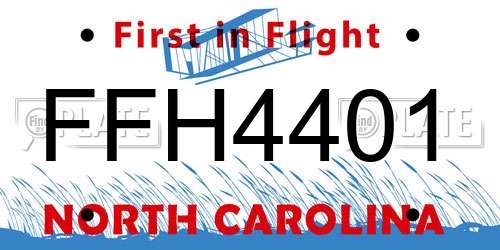 FFH4401 North Carolina License Plate