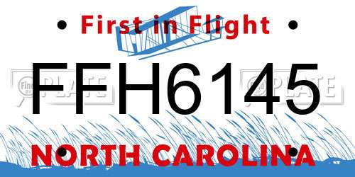 FFH6145 North Carolina License Plate