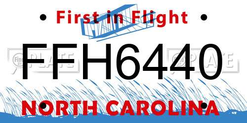 FFH6440 North Carolina License Plate