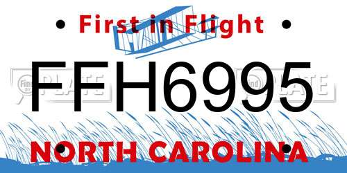 FFH6995 North Carolina License Plate