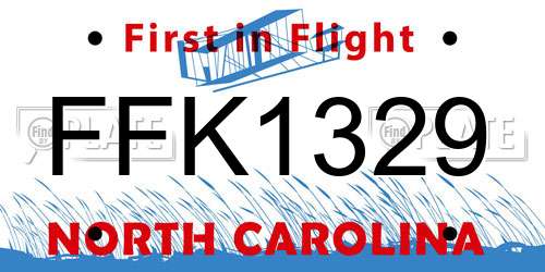 FFK1329 North Carolina License Plate