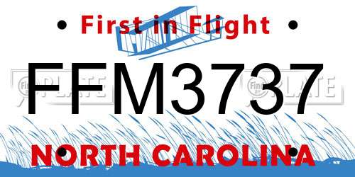 FFM3737 North Carolina License Plate
