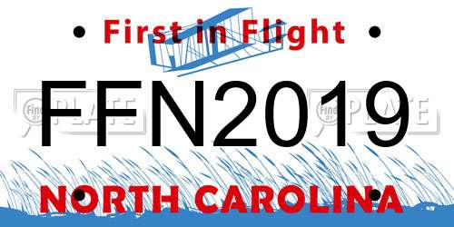 FFN2019 North Carolina License Plate