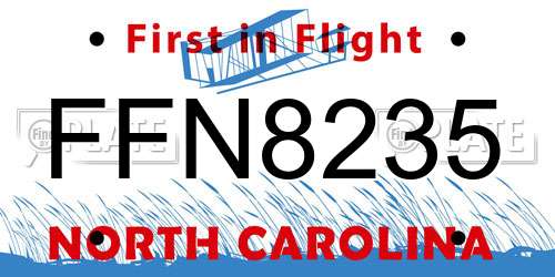 FFN8235 North Carolina License Plate