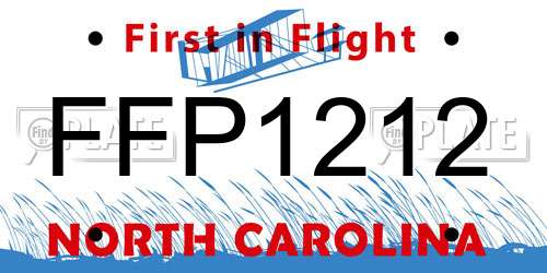 FFP1212 North Carolina License Plate