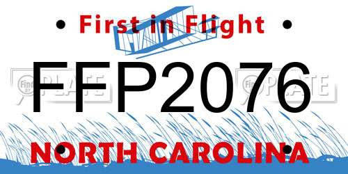 FFP2076 North Carolina License Plate