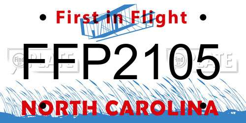 FFP2105 North Carolina License Plate