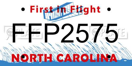 FFP2575 North Carolina License Plate