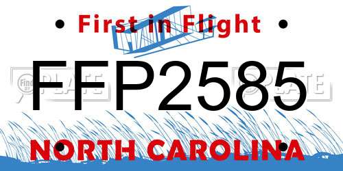 FFP2585 North Carolina License Plate