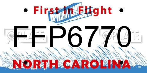 FFP6770 North Carolina License Plate