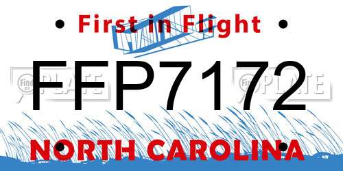 FFP7172 North Carolina License Plate