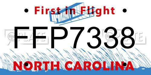FFP7338 North Carolina License Plate