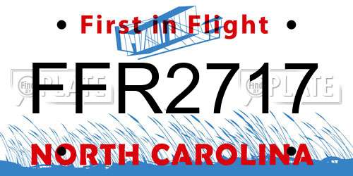 FFR2717 North Carolina License Plate