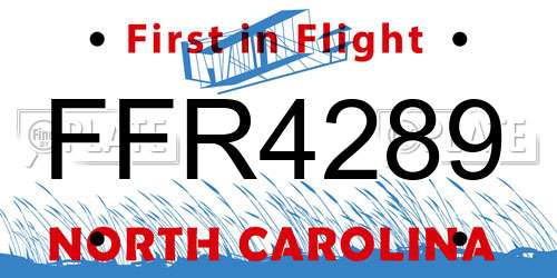 FFR4289 North Carolina License Plate
