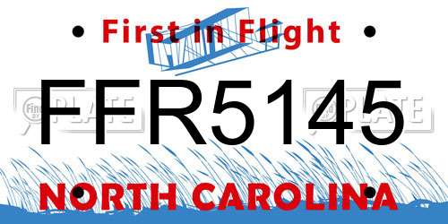 FFR5145 North Carolina License Plate