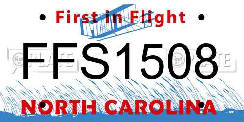 FFS1508 North Carolina License Plate