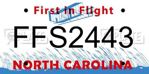 FFS2443 North Carolina License Plate