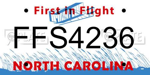 FFS4236 North Carolina License Plate