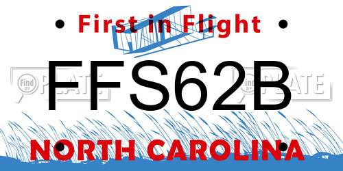 FFS62B North Carolina License Plate