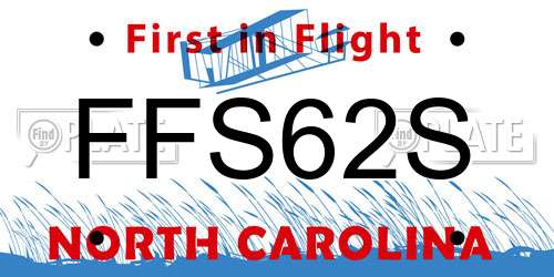 FFS62S North Carolina License Plate