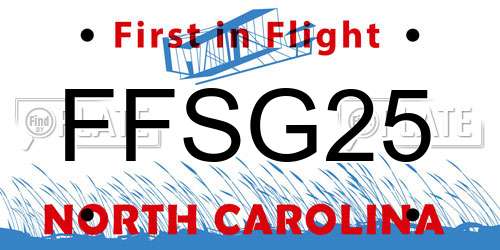 FFSG25 North Carolina License Plate