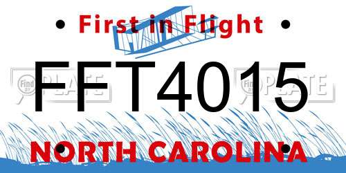 FFT4015 North Carolina License Plate