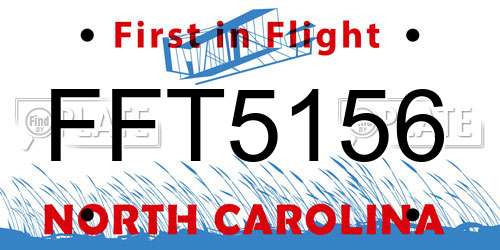 FFT5156 North Carolina License Plate