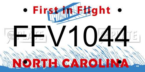 FFV1044 North Carolina License Plate
