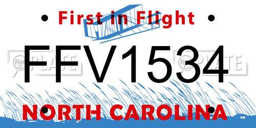 FFV1534 North Carolina License Plate
