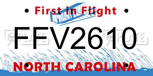 FFV2610 North Carolina License Plate