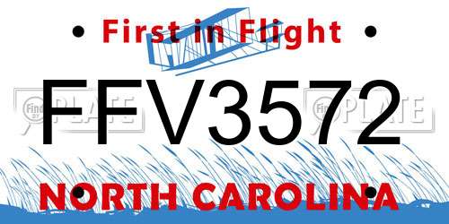 FFV3572 North Carolina License Plate