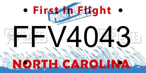 FFV4043 North Carolina License Plate