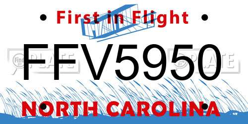 FFV5950 North Carolina License Plate