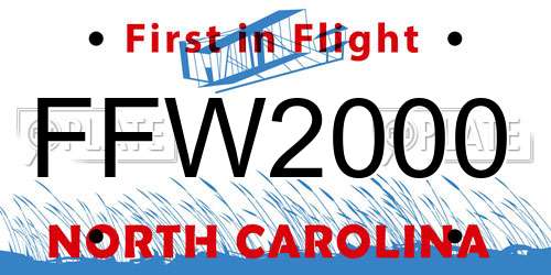 FFW2000 North Carolina License Plate