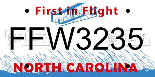 FFW3235 North Carolina License Plate