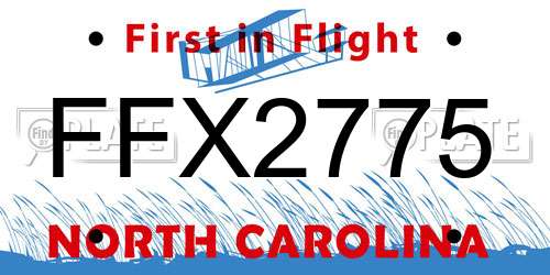FFX2775 North Carolina License Plate