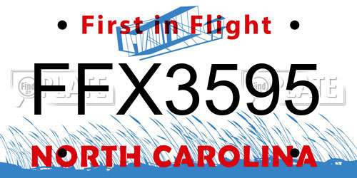 FFX3595 North Carolina License Plate