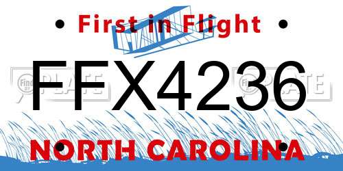 FFX4236 North Carolina License Plate