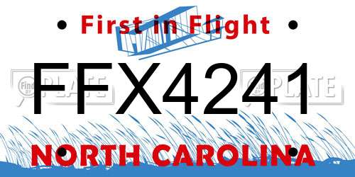 FFX4241 North Carolina License Plate