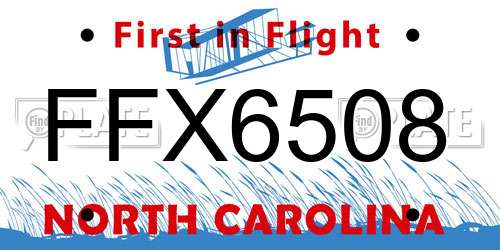 FFX6508 North Carolina License Plate