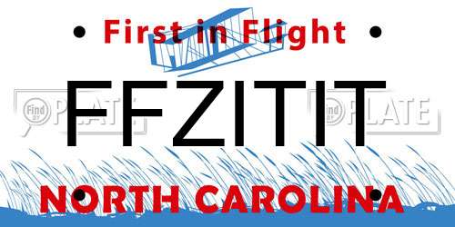 FFZITIT North Carolina License Plate