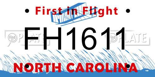 FH1611 North Carolina License Plate