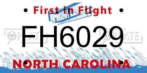 FH6029 North Carolina License Plate